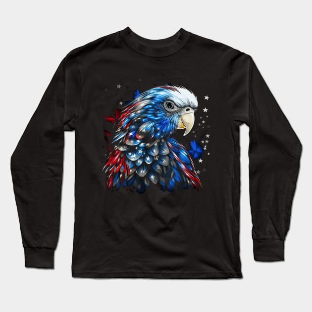 Patriotic Parakeet Long Sleeve T-Shirt by JH Mart